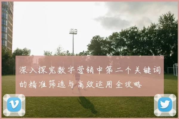深入探究数字营销中第二个关键词的精准筛选与高效运用全攻略